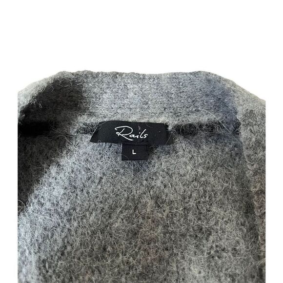 Rails Oslo Printed Alpaca & Wool-Blend Cardigan size L Gray Black - Picture 4 of 13